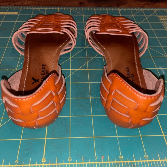 Leather Brown Caged Sandals - Picture 3 of 5